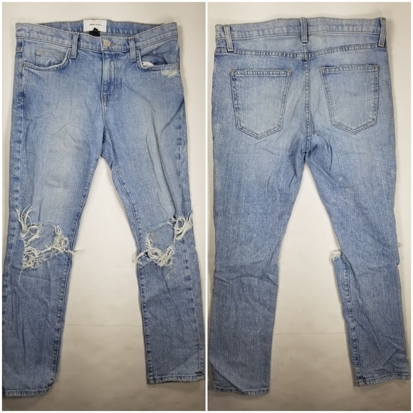 Current elliot Jeans Sz 26 The Fling Destroy Slim Straight Light Wash - Picture 2 of 8